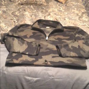 Pink Crop Fleece Top L NEW